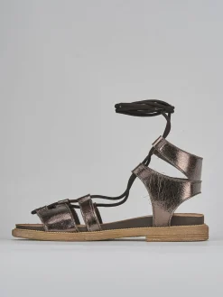 Sandali tacco 1cm pelle argento