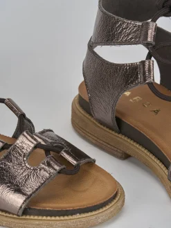 Sandali tacco 1cm pelle argento