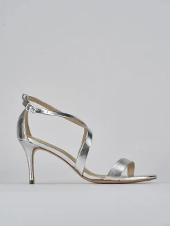 Sandali tacco 7cm pelle argento