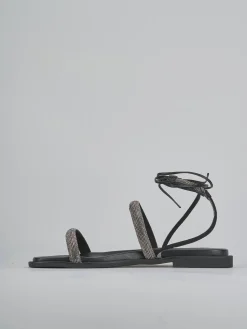 Sandali tacco 1cm pelle argento