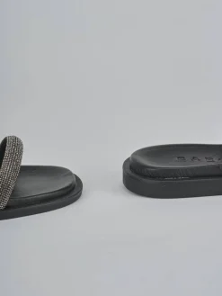 Sandali tacco 1cm pelle argento