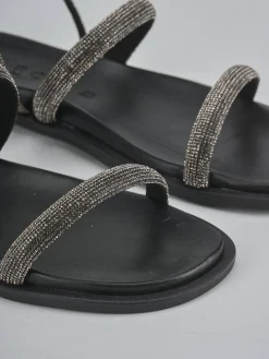 Sandali tacco 1cm pelle argento