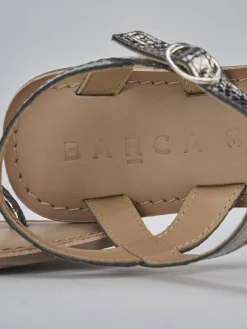 Sandali tacco 1cm pelle argento