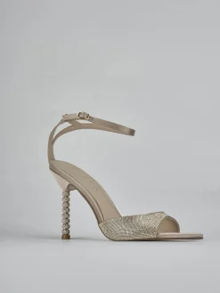Sandali tacco 9cm pelle beige