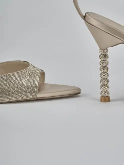 Sandali tacco 9cm pelle beige