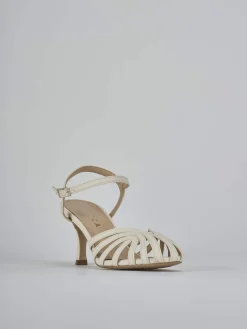 Sandali tacco 6cm pelle beige