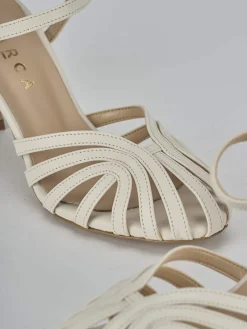 Sandali tacco 6cm pelle beige