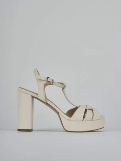 Sandali tacco 9cm pelle beige