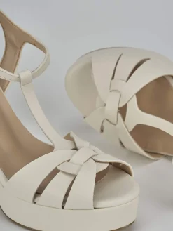 Sandali tacco 9cm pelle beige