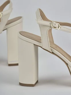 Sandali tacco 9cm pelle beige