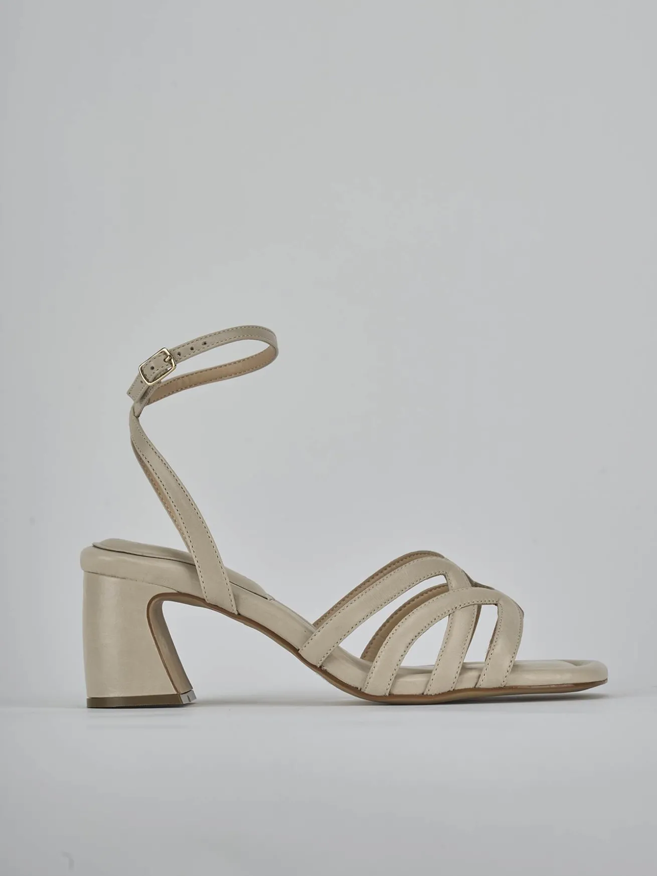 Sandali tacco 6cm pelle beige