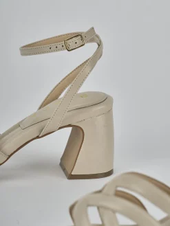 Sandali tacco 6cm pelle beige