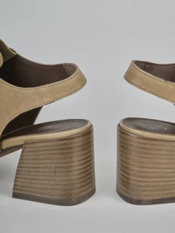 Sandali tacco 6cm pelle beige