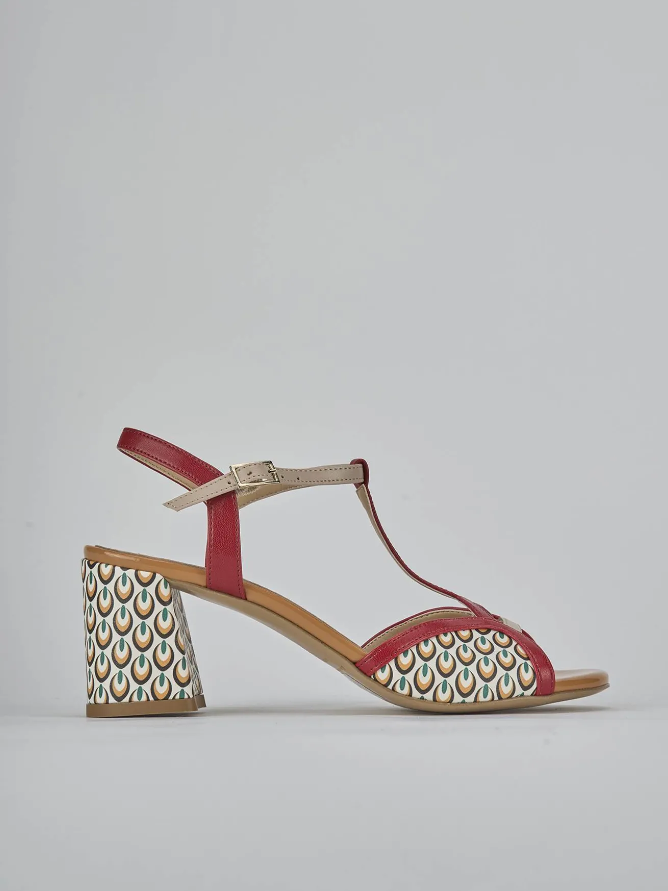 Sandali tacco 7cm pelle beige