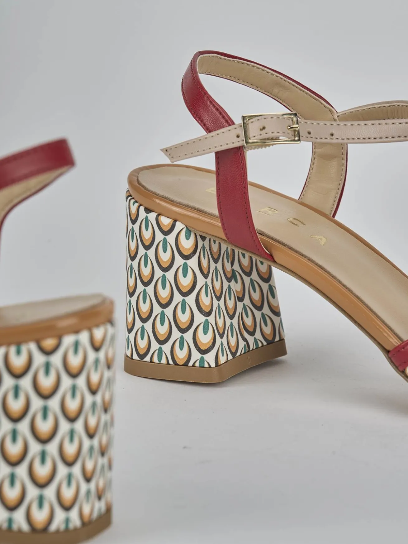 Sandali tacco 7cm pelle beige