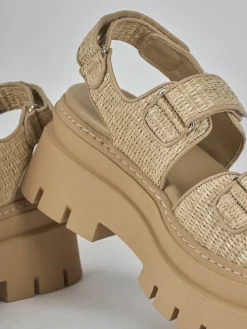 Sandali tacco 1cm pelle beige