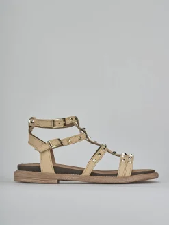 Sandali tacco 2cm pelle beige