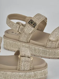 Sandali tacco 1cm pelle beige