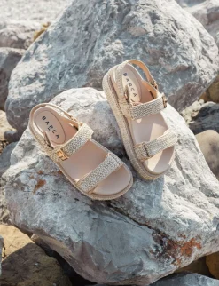 Sandali tacco 1cm pelle beige