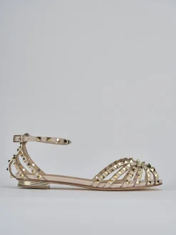 Sandali tacco 1cm pelle beige