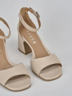 Sandali tacco 7cm pelle beige