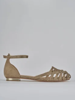 Sandali tacco 1cm pelle beige