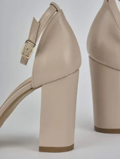 Sandali tacco 9cm pelle beige