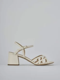 Sandali tacco 5cm pelle beige