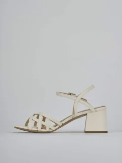 Sandali tacco 5cm pelle beige