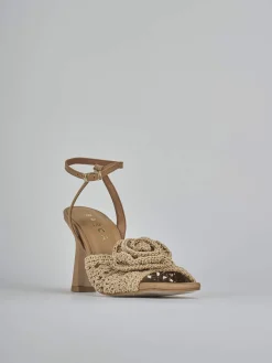 Sandali tacco 9cm pelle beige