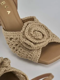 Sandali tacco 9cm pelle beige