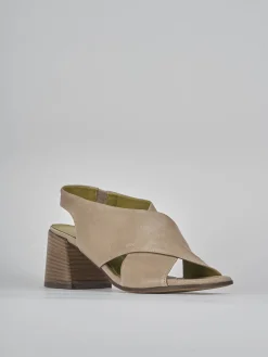 Sandali tacco 5cm pelle beige