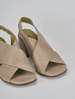 Sandali tacco 5cm pelle beige