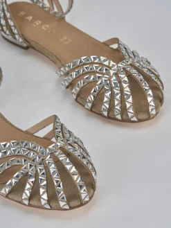 Sandali tacco 1cm pelle beige