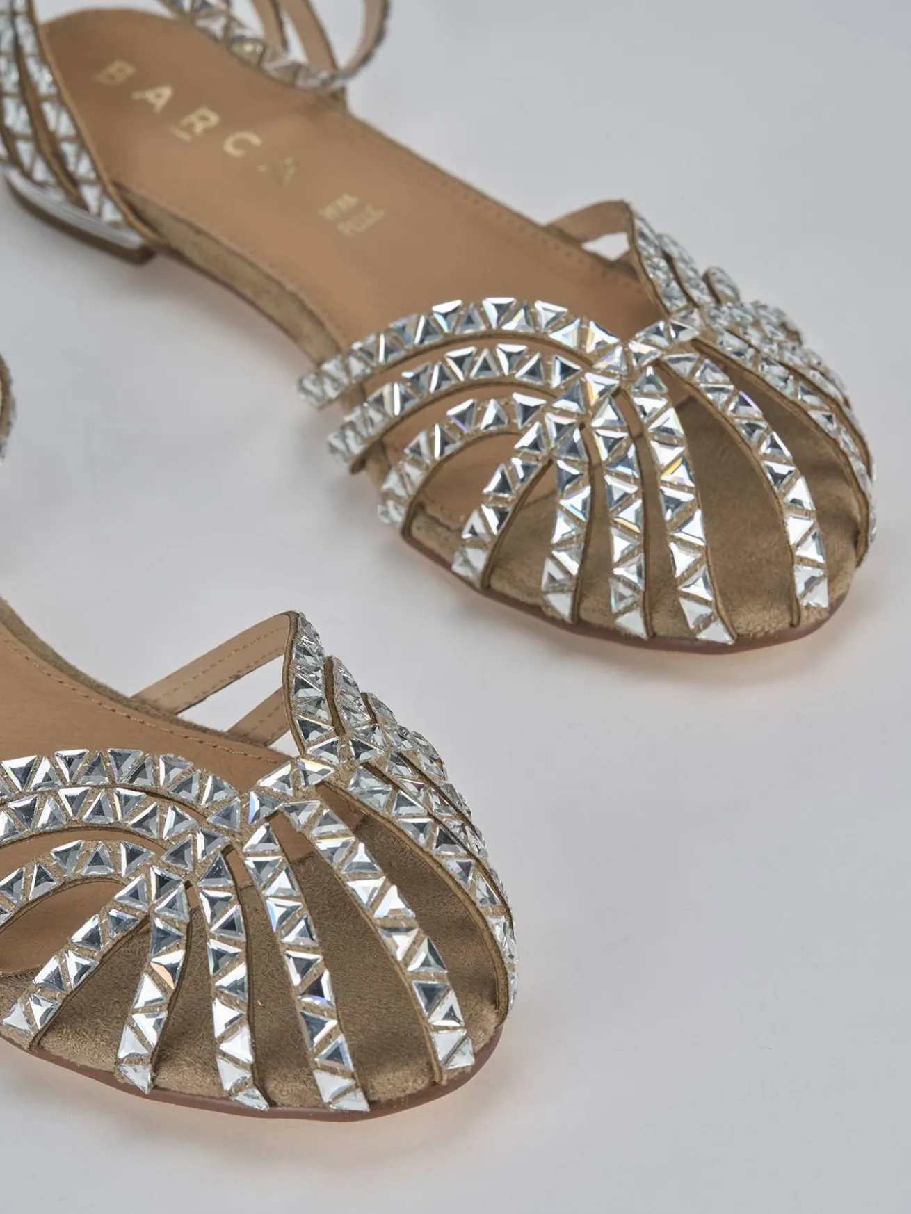 Sandali tacco 1cm pelle beige