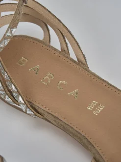 Sandali tacco 1cm pelle beige