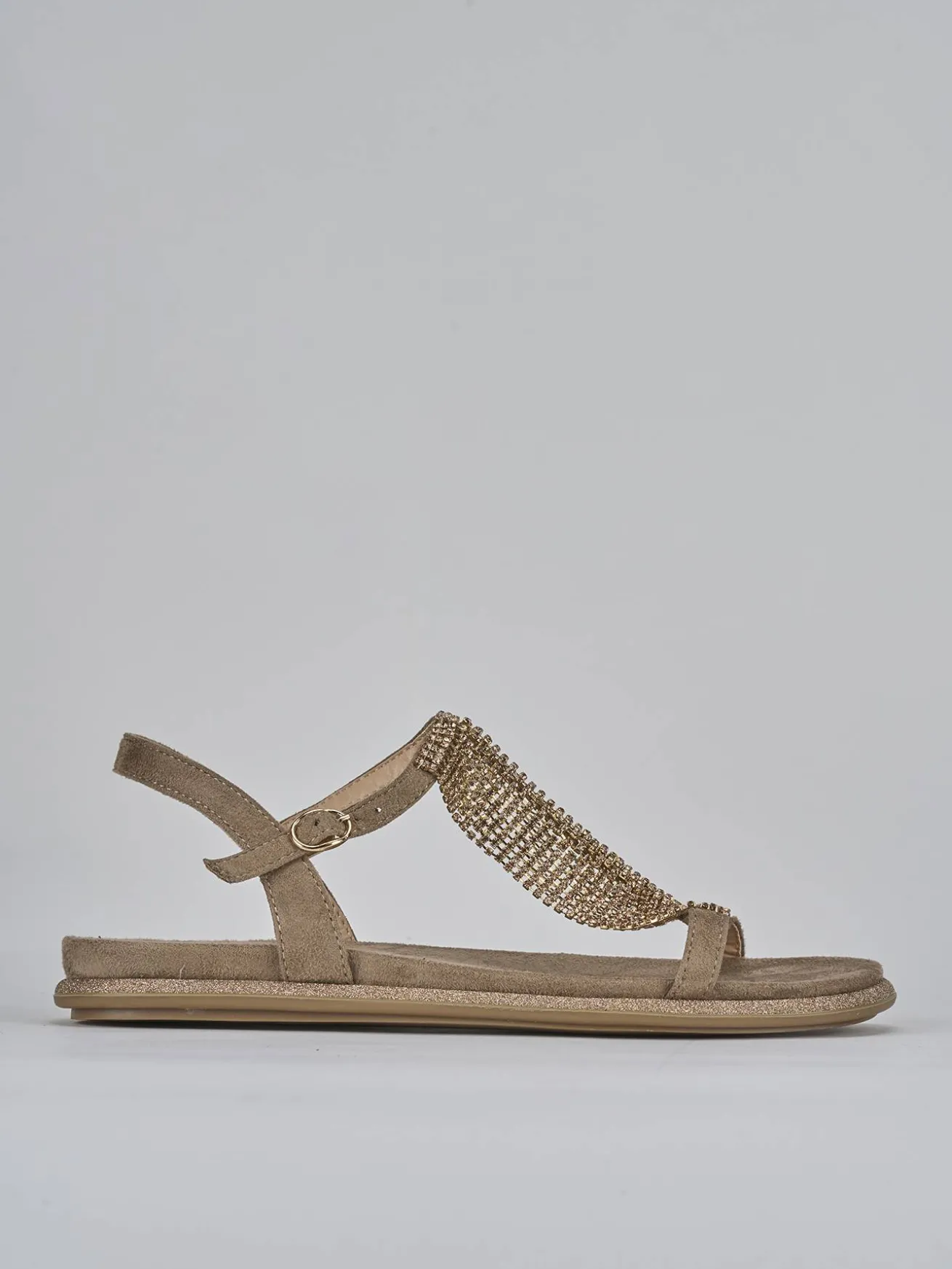 Sandali tacco 1cm pelle beige