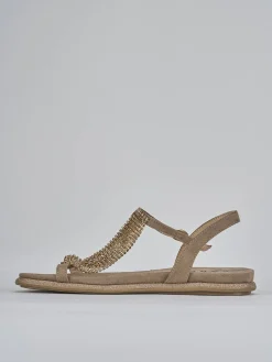 Sandali tacco 1cm pelle beige