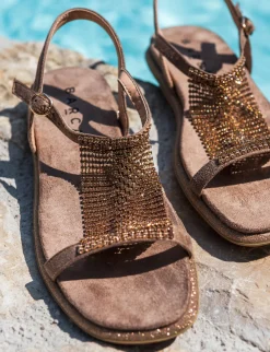 Sandali tacco 1cm pelle beige