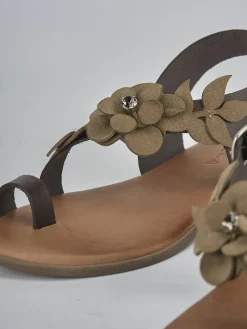 Sandali tacco 1cm pelle beige