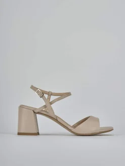 Sandali tacco 9cm pelle beige