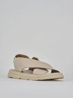Sandali tacco 2cm pelle beige