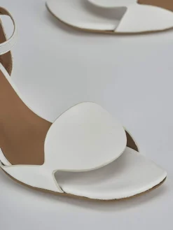 Sandali tacco 5cm pelle bianco