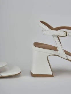 Sandali tacco 5cm pelle bianco
