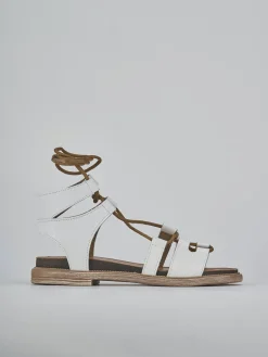 Sandali tacco 1cm pelle bianco