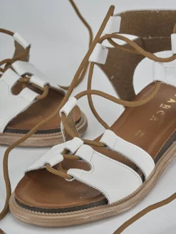 Sandali tacco 1cm pelle bianco