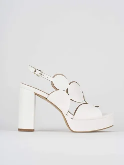 Sandali tacco 9cm pelle bianco