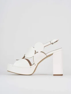Sandali tacco 9cm pelle bianco