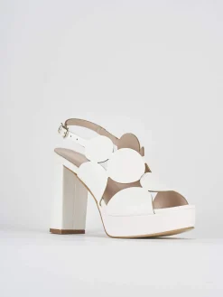 Sandali tacco 9cm pelle bianco