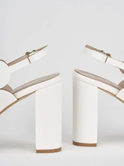 Sandali tacco 9cm pelle bianco